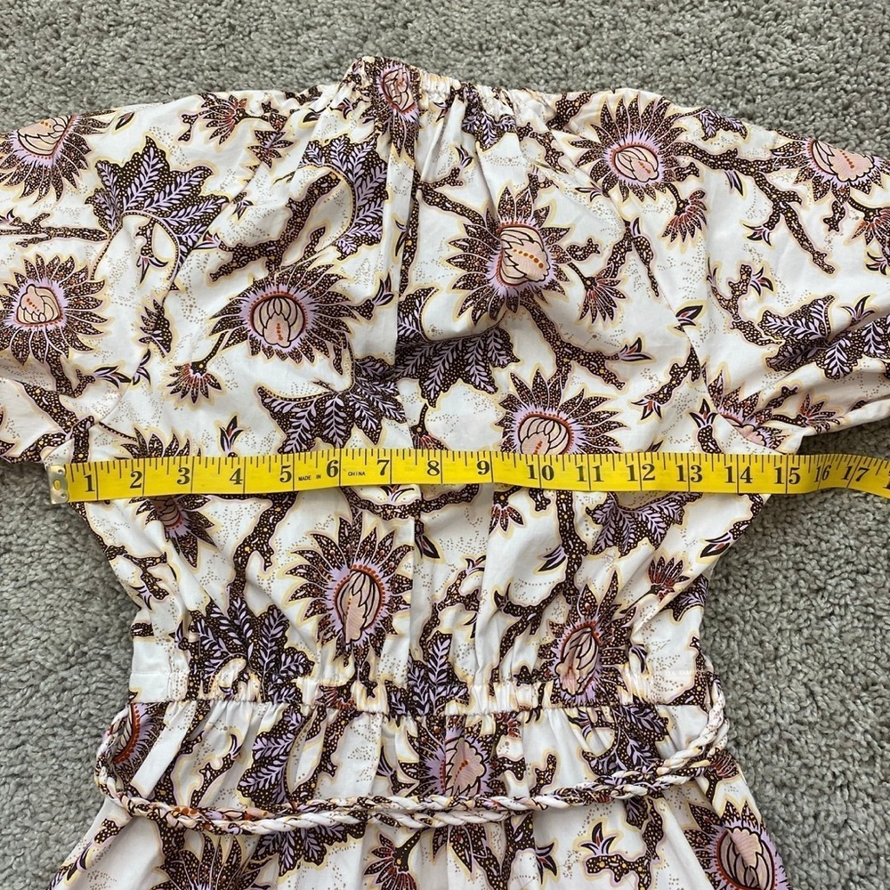 A.L.C. Adelaide Floral Print Tie Waist Short Puff Sleeve Dress - Picture 7 of 7